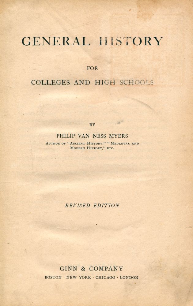 『GENERAL HISTORY FOR COLLEGES AND HIGH SCHOOLS』 1