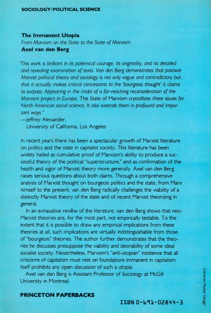 『The Immanent utopia : From Marxism on the state to the state of Marxism』 4