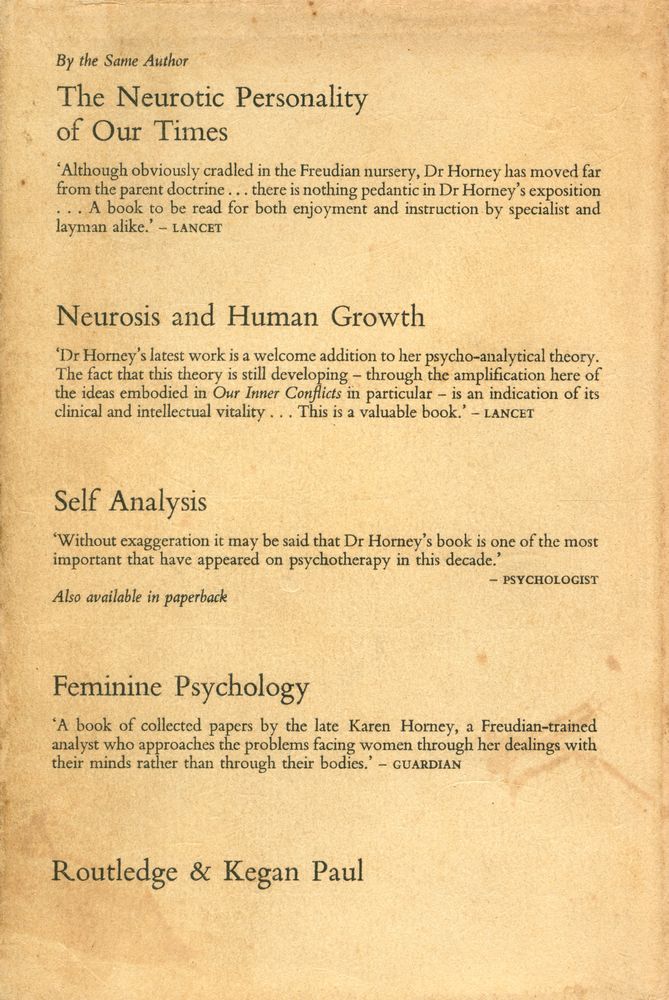 『OUR INNER CONFLICTS : A CONSTRUCTIVE THEORY OF NEUROSIS』 3