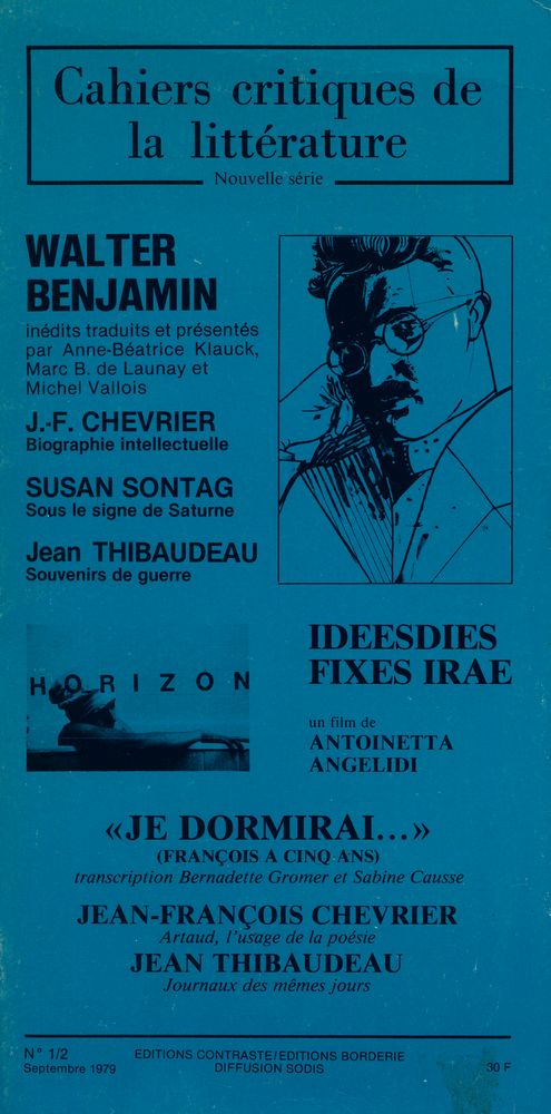 『cahiers critiques de la litterature』 N° 1/2 1