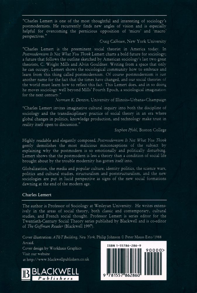 『Postmodernism is not what you think : Twentieth - century social theory』 3