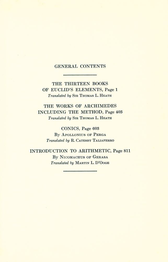 『Great Books of the Western World 11 - Euclid, Archimedes, Apollonius of Perga, Nicomachus』 2