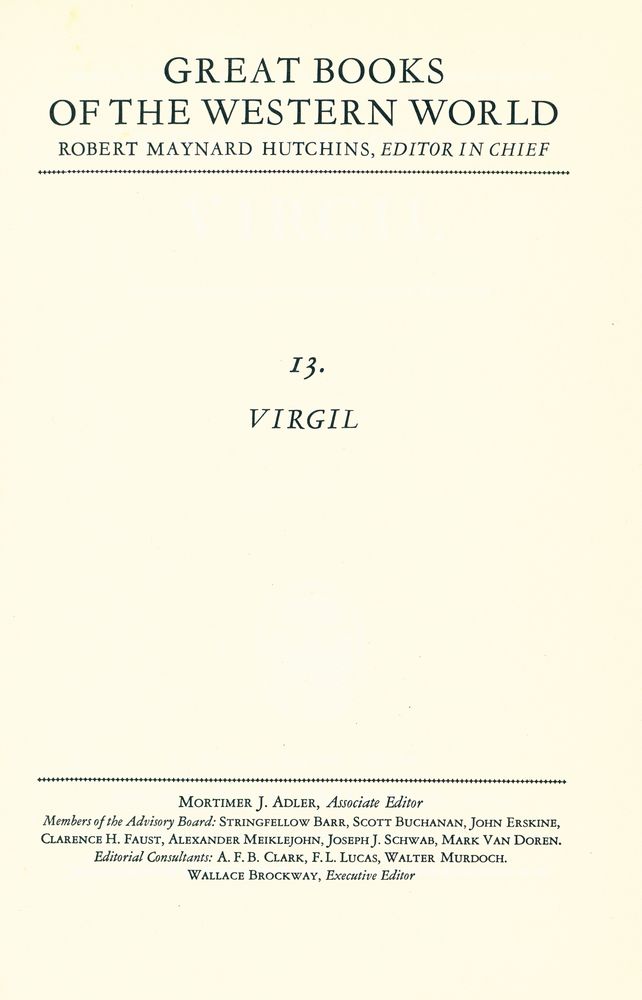 『Great Books of the Western World 13 - VIRGIL』 1
