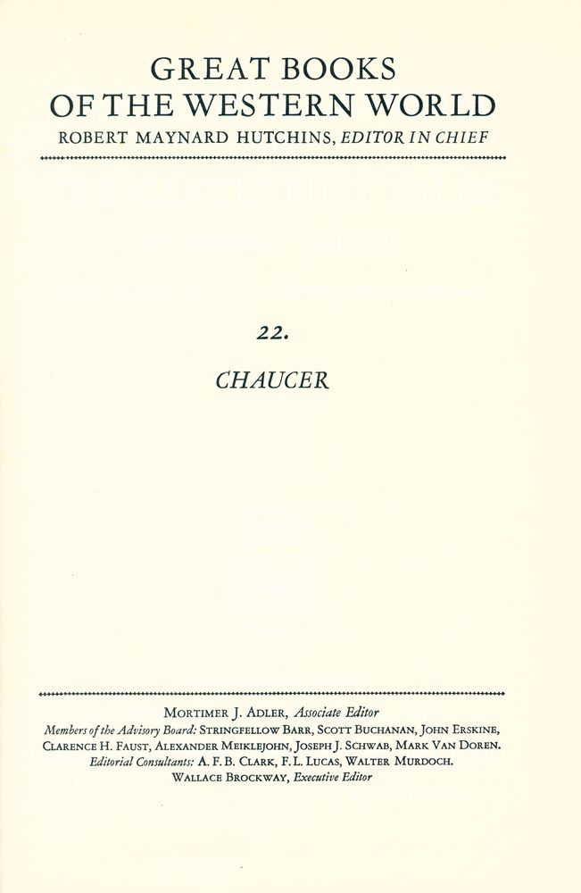 『Great Books of the Western World 22 - CHAUCER』 1