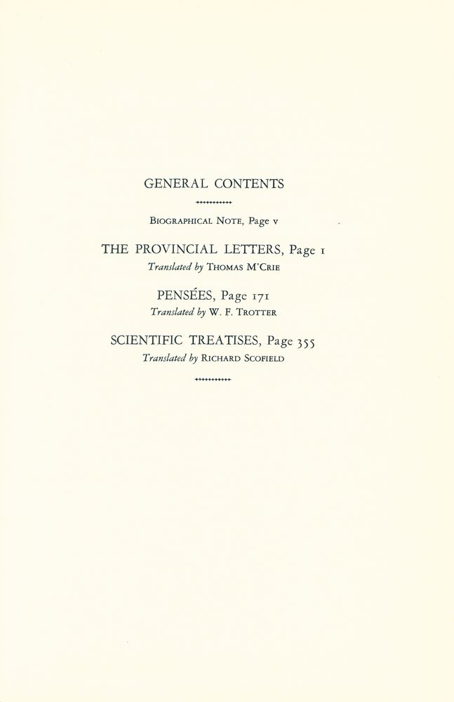 『Great Books of the Western World 33 - PASCAL』 2