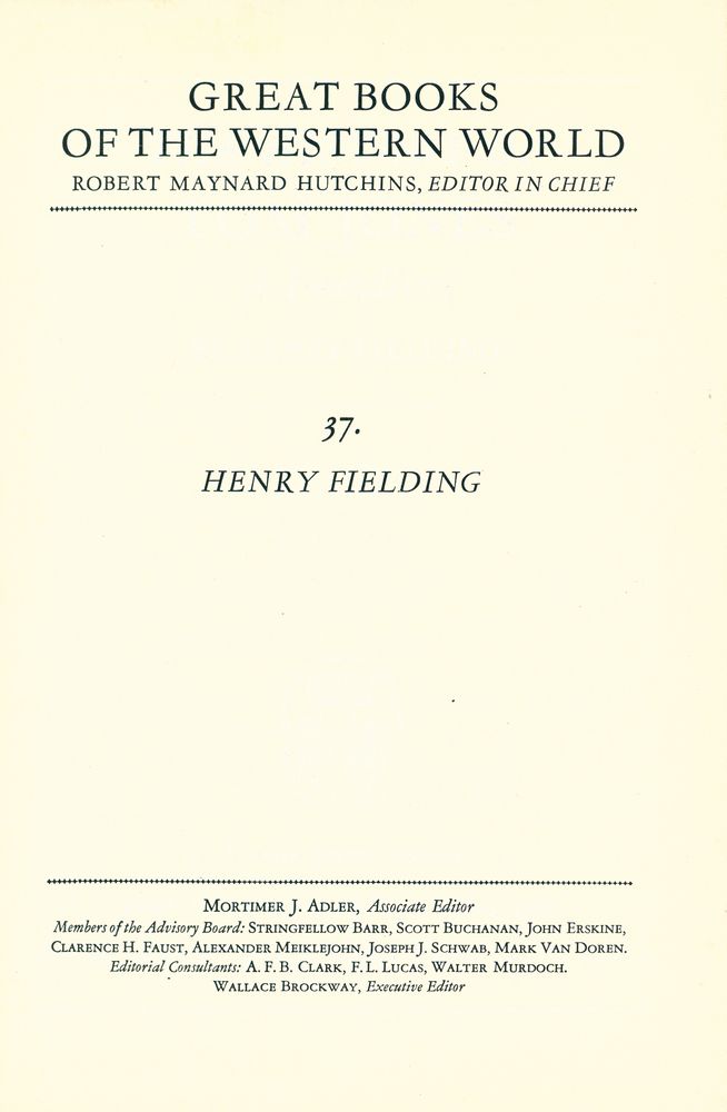 『Great Books of the Western World 37 - HENRY FIELDING』 1