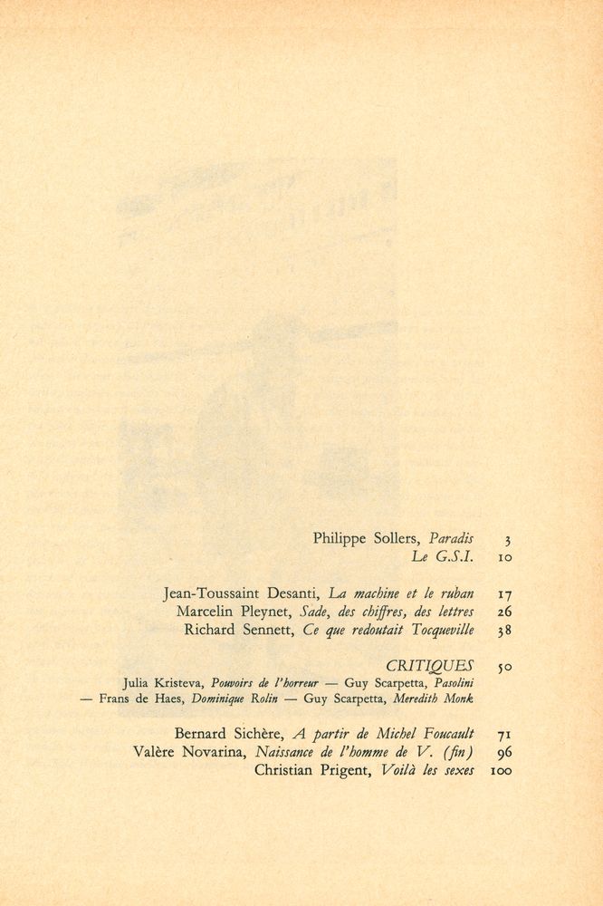 『TEL QUEL : 1980 83~86』