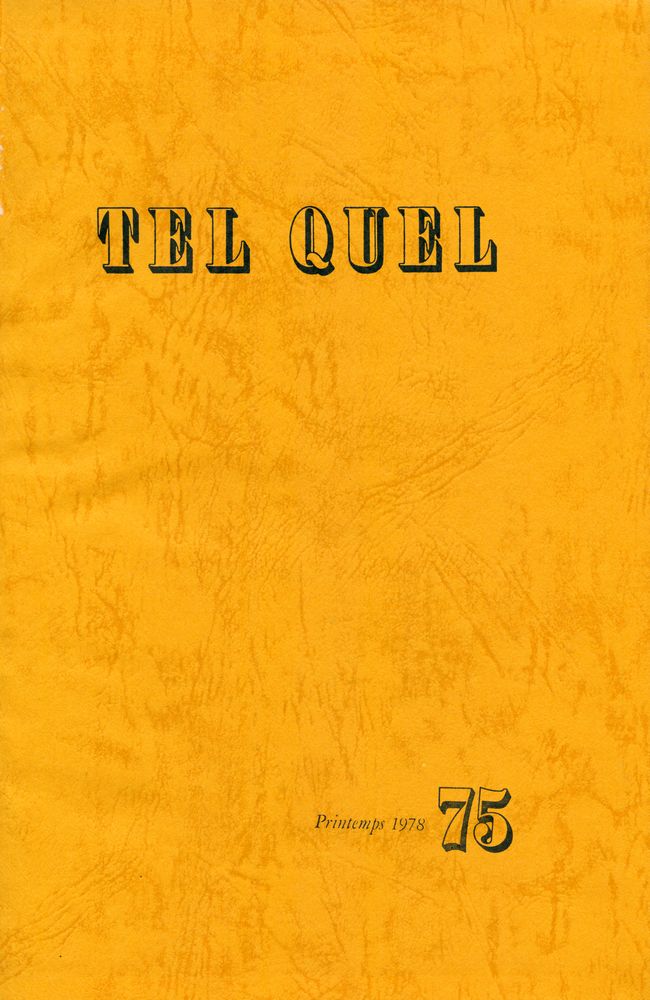 『TEL QUEL : 1978 75~78』 2
