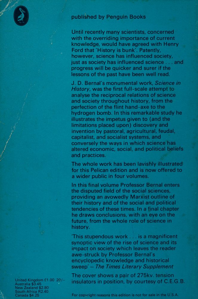 『Science In History : Volume 4 The Social Sciences : Conclusion』 5