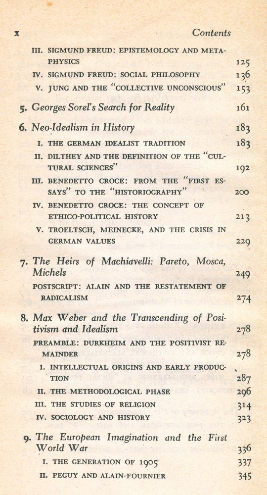 『CONSCIOUSNESS AND SOCIETY : THE REORIENTATION OF EUROPEAN SOCIAL THOUGHT 1890 - 1930』 3