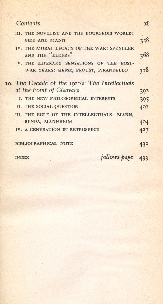 『CONSCIOUSNESS AND SOCIETY : THE REORIENTATION OF EUROPEAN SOCIAL THOUGHT 1890 - 1930』 4