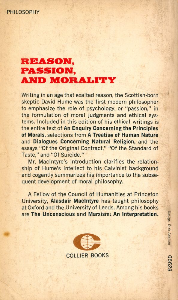 『HUME'S ETHICAL WRITINGS』 4