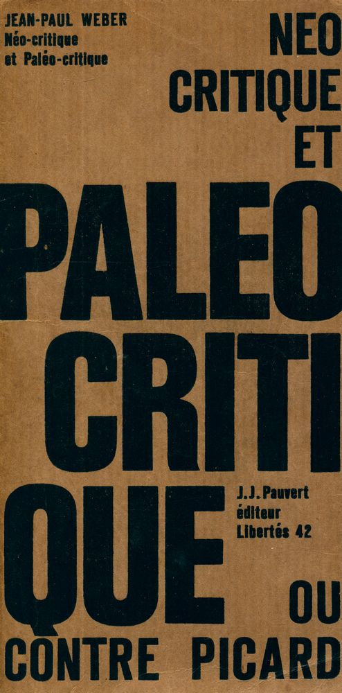 『Néo - critique et paléo - critique ou Contre Picard』 1