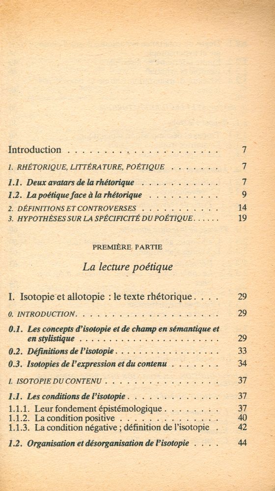 『Rhétorique de la poésie : Lecture linéaire, Lecture tabulaire』 2