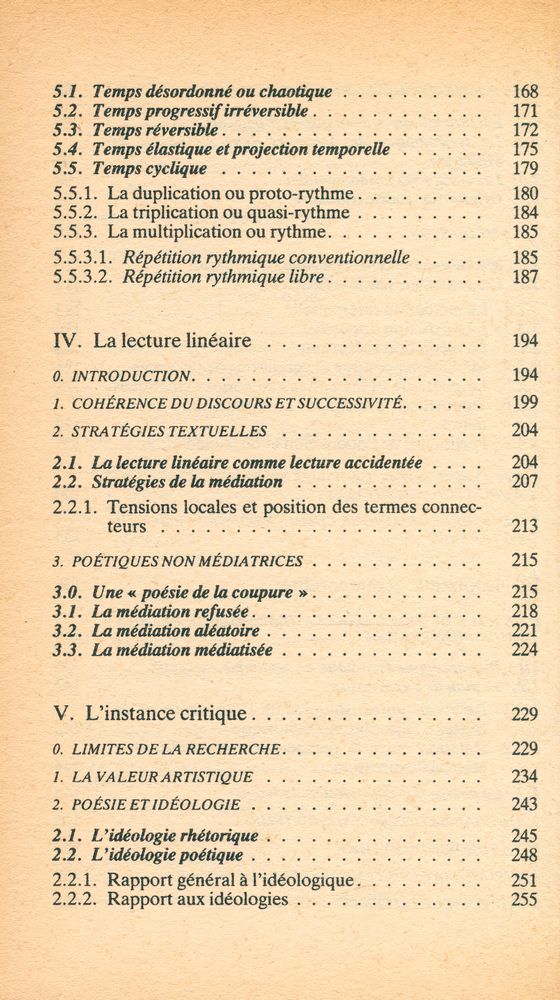 『Rhétorique de la poésie : Lecture linéaire, Lecture tabulaire』 5
