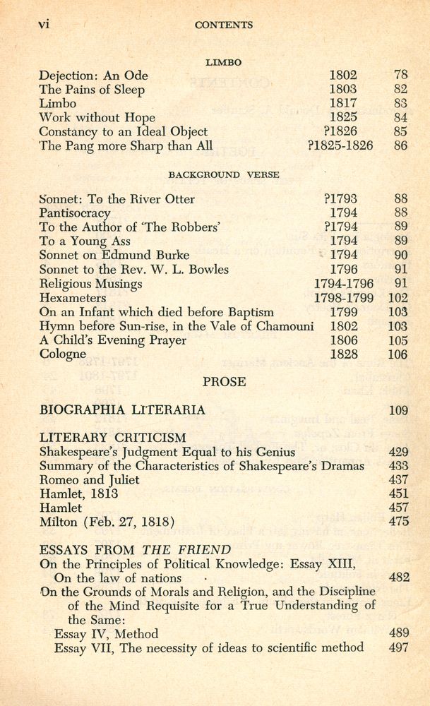 『SELECTED POETRY AND PROSE OF COLERIDGE』 3