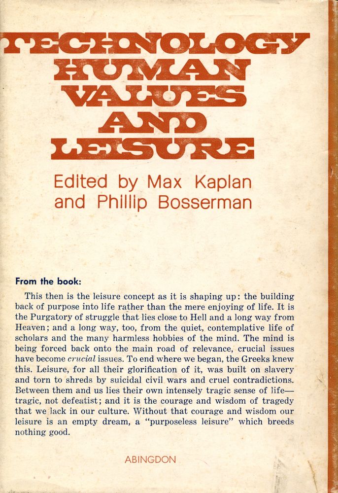 『TECHNOLOGY, HUMAN VALUES, AND LEISURE』 5
