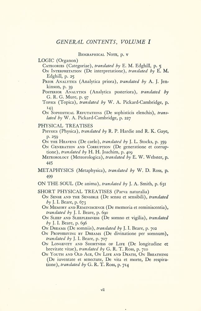 『GREAT BOOKS OF THE WESTERN WORLD : 8 ARISTOTLE I』 2