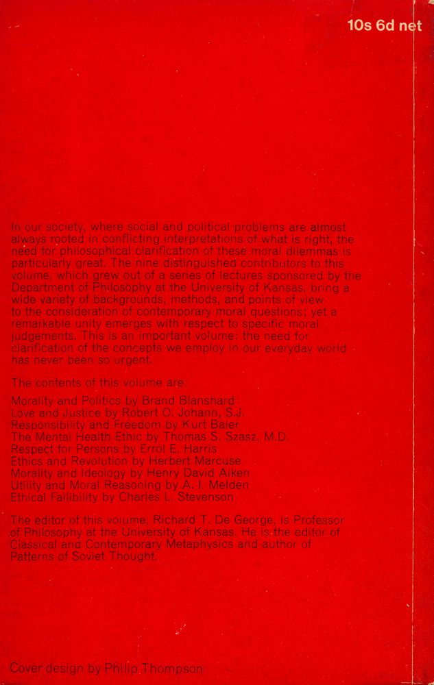 『ETHICS AND SOCIETY : Original Essays on Contemporary Moral Problems』 3
