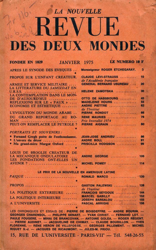 『Revue des Deux Mondes』 1