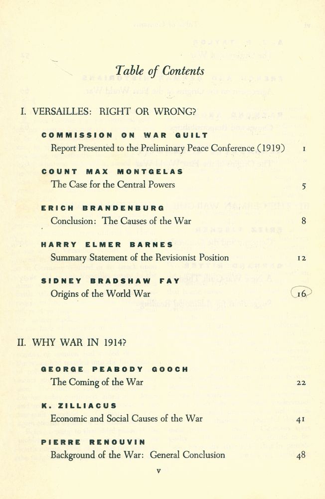『The Outbreak of the First World War : Who or What Was Responsible?』 2