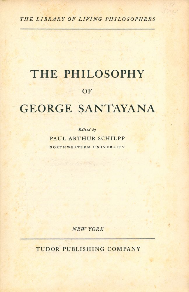 『THE PHILOSOPHY OF GEORGE SANTAYANA』 2