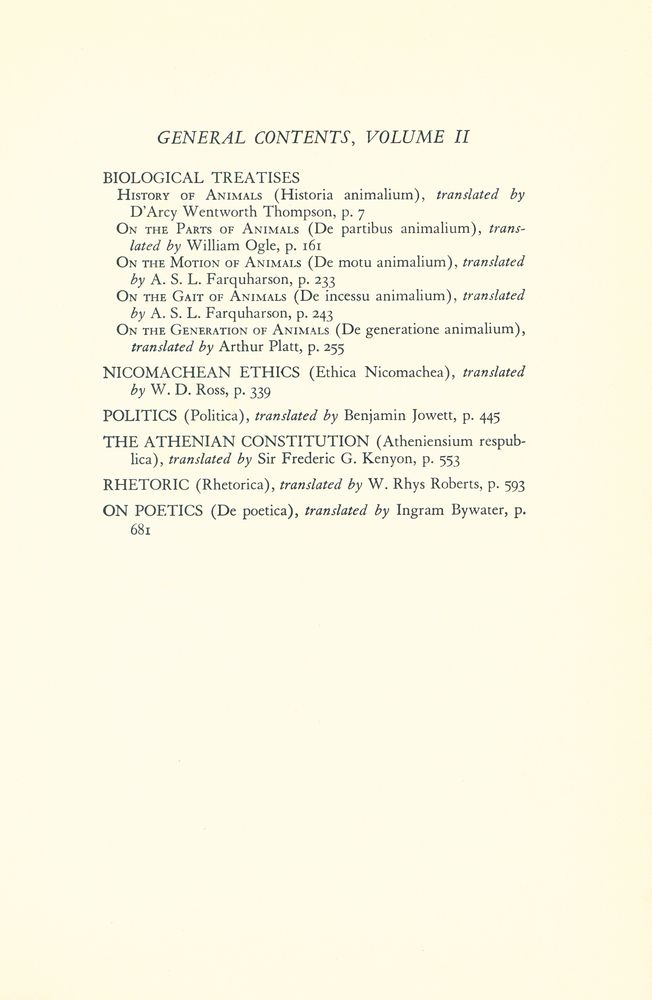 『GREAT BOOKS OF THE WESTERN WORLD : 9 ARISTOTLE Ⅱ』 2