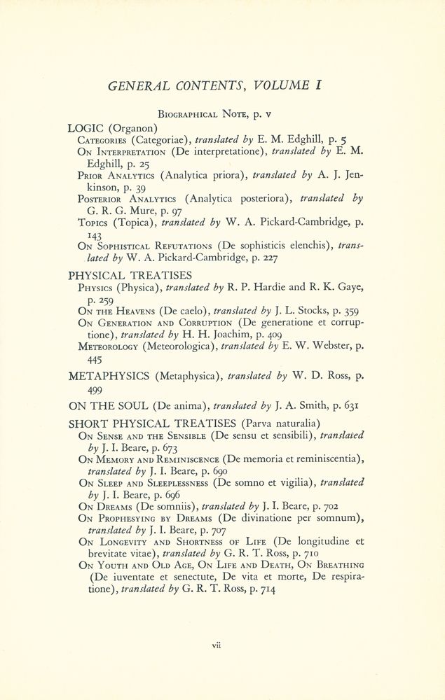 『GREAT BOOKS OF THE WESTERN WORLD : 8 ARISTOTLE Ⅰ』 2