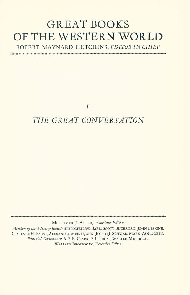『GREAT BOOKS OF THE WESTERN WORLD  : 1 THE GREAT CONVERSATION』 1