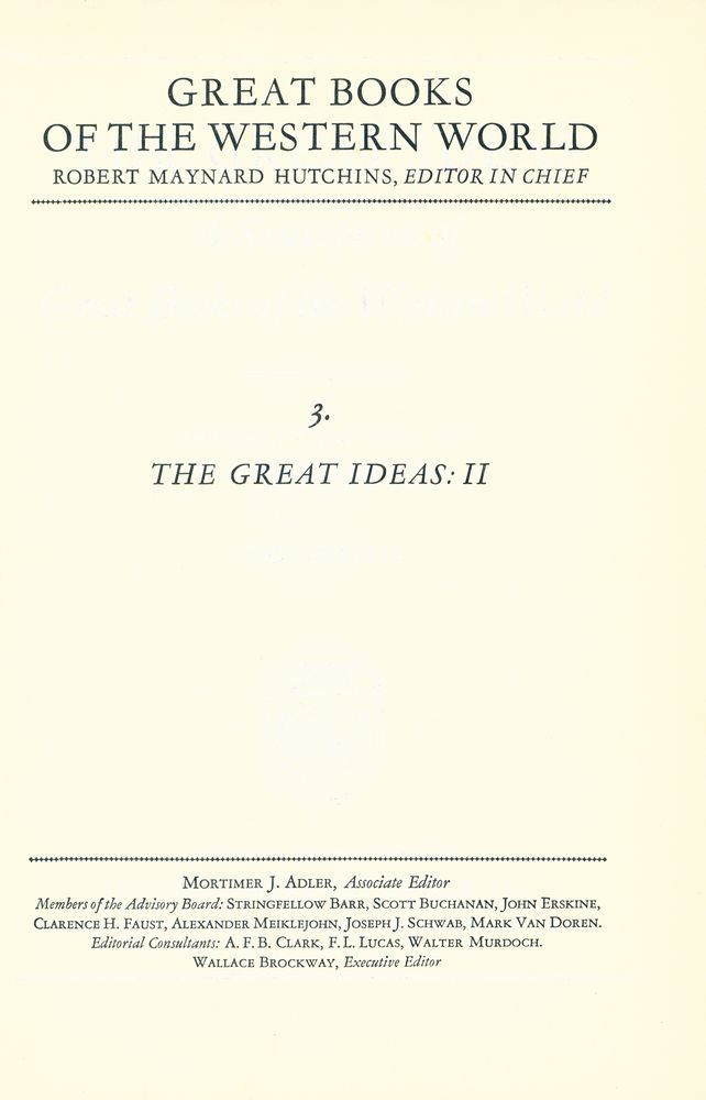 『GREAT BOOKS OF THE WESTERN WORLD : 3 THE GREAT IDEAS Ⅱ』 1