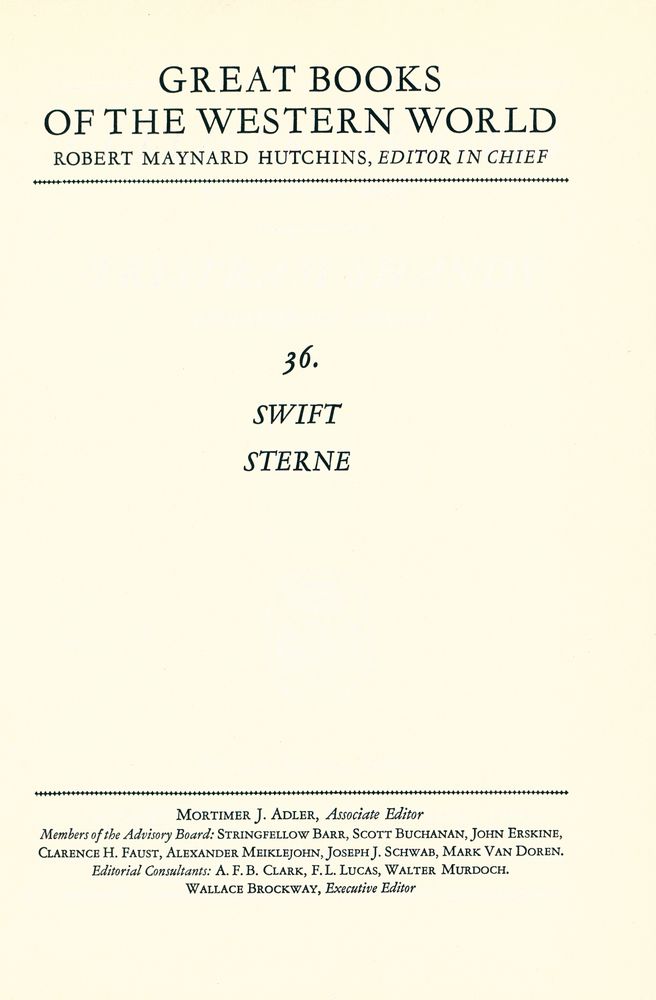 『Great Books of the Western World : 36  GULLIVER'S TRAVELS, TRISTRAM SHANDY』 1