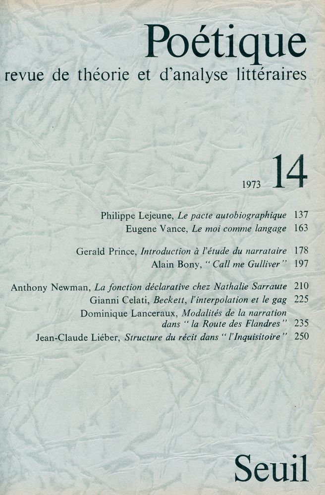 『Poétique』 1973 Vol.13~16 3