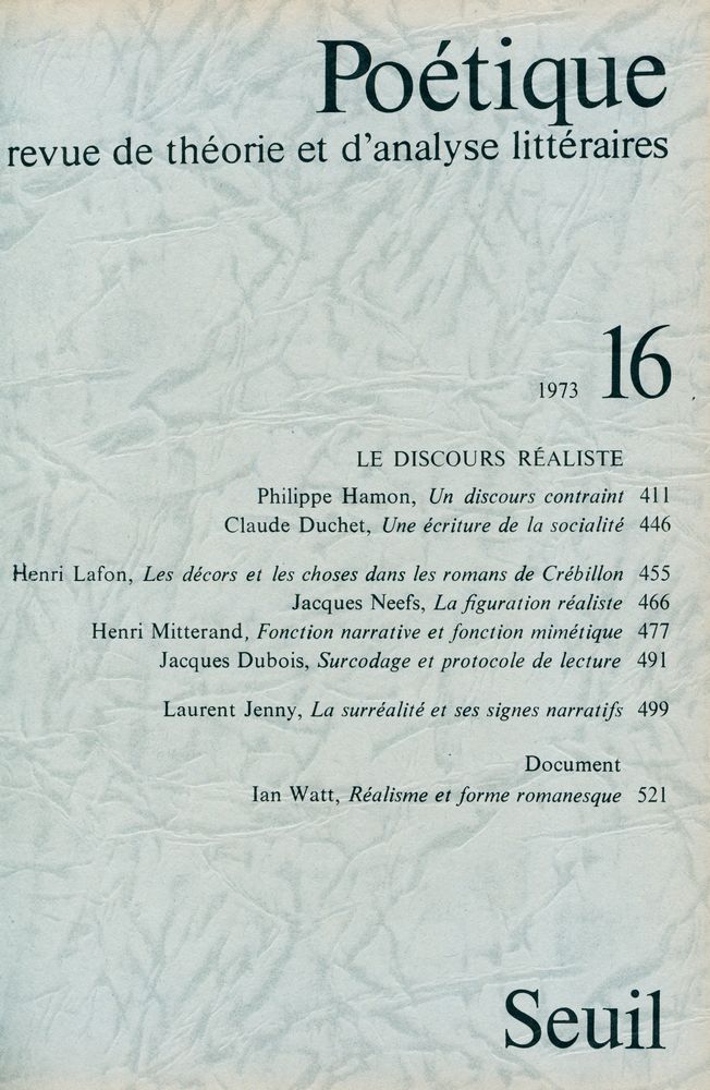 『Poétique』 1973 Vol.13~16 5