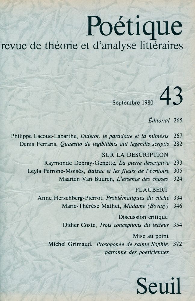 『Poétique』 1980 Vol.41~44 4