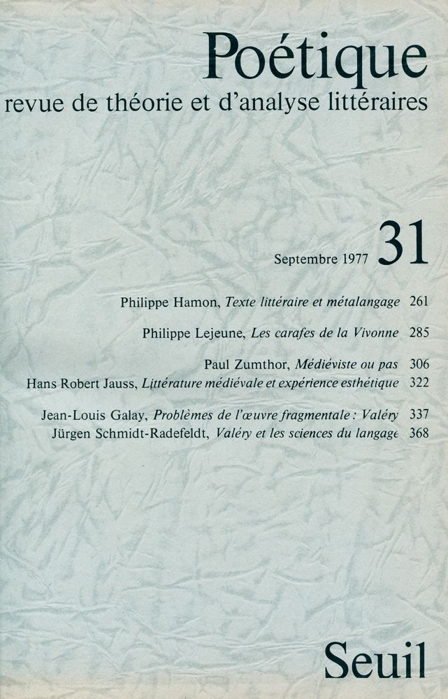 『Poétique』 1977 Vol.29~32 4