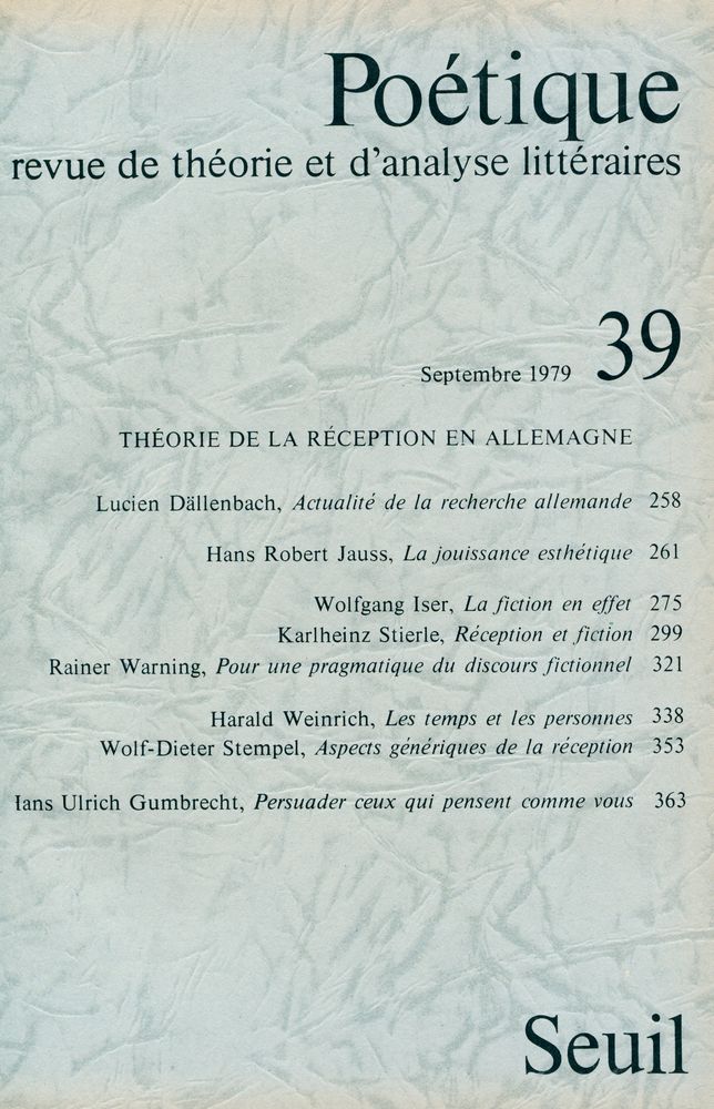 『Poétique』 1979 Vol.37~40 4