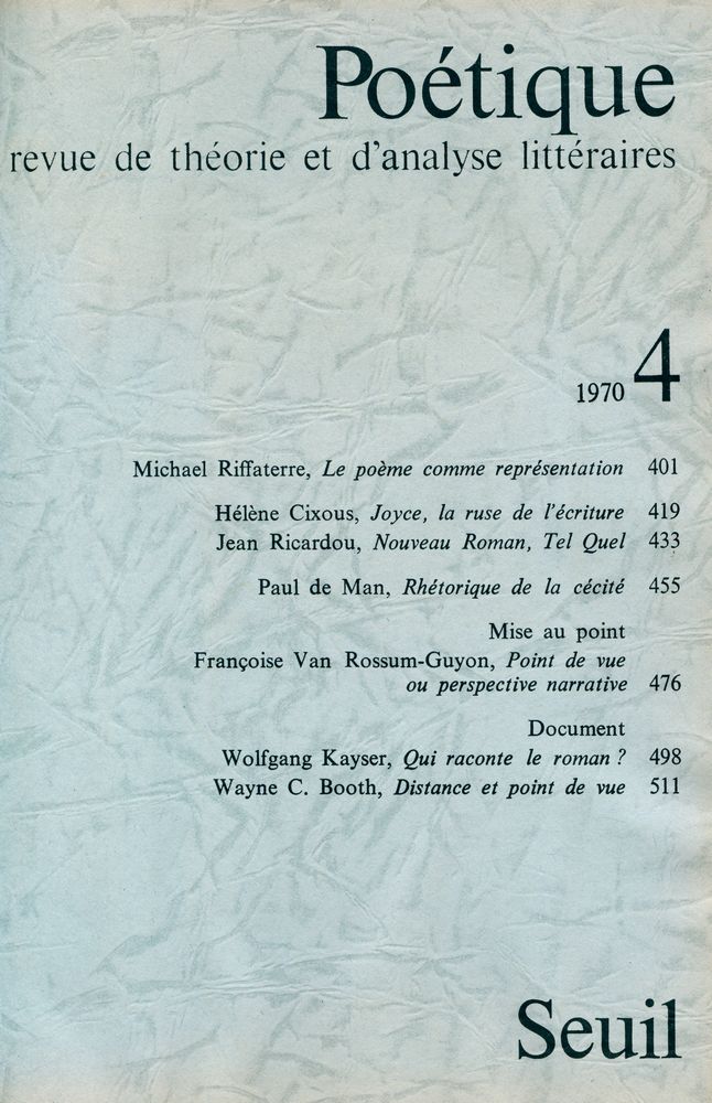 『Poétique』 1970 Vol.1~4 5
