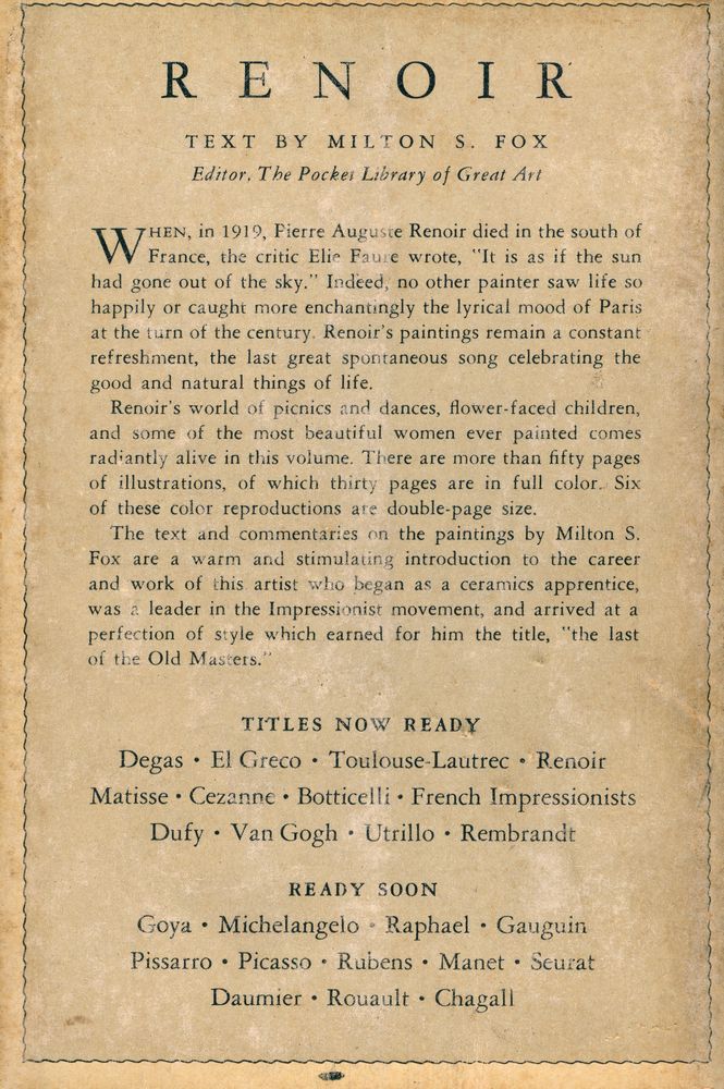 『PIERRE AUGUSTE RENOIR (1841 - 1919)』 3