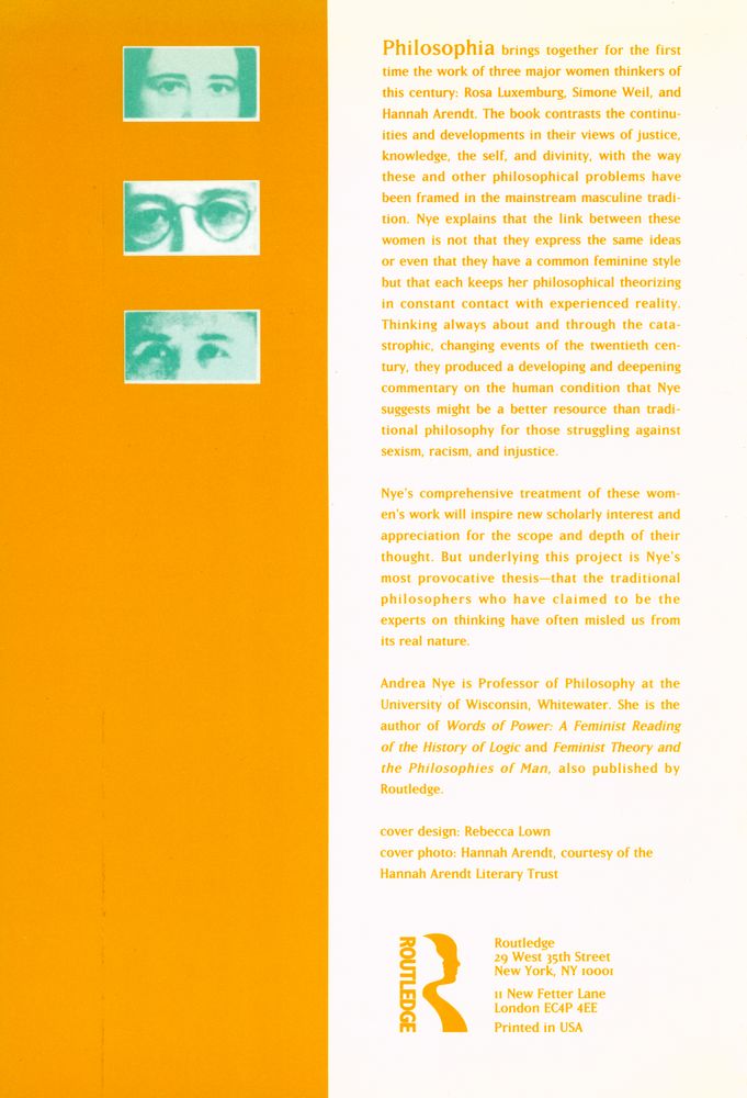 『Philosophia : the thought of Rosa Luxemburg, Simone Weil, and Hannah Arendt』 4