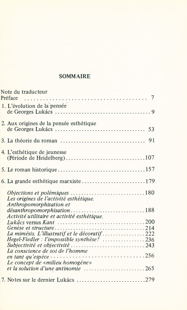 『GEORGES LUKÀCS : Etapes de sa pensée esthétique』 2
