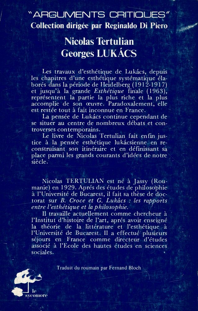 『GEORGES LUKÀCS : Etapes de sa pensée esthétique』 3