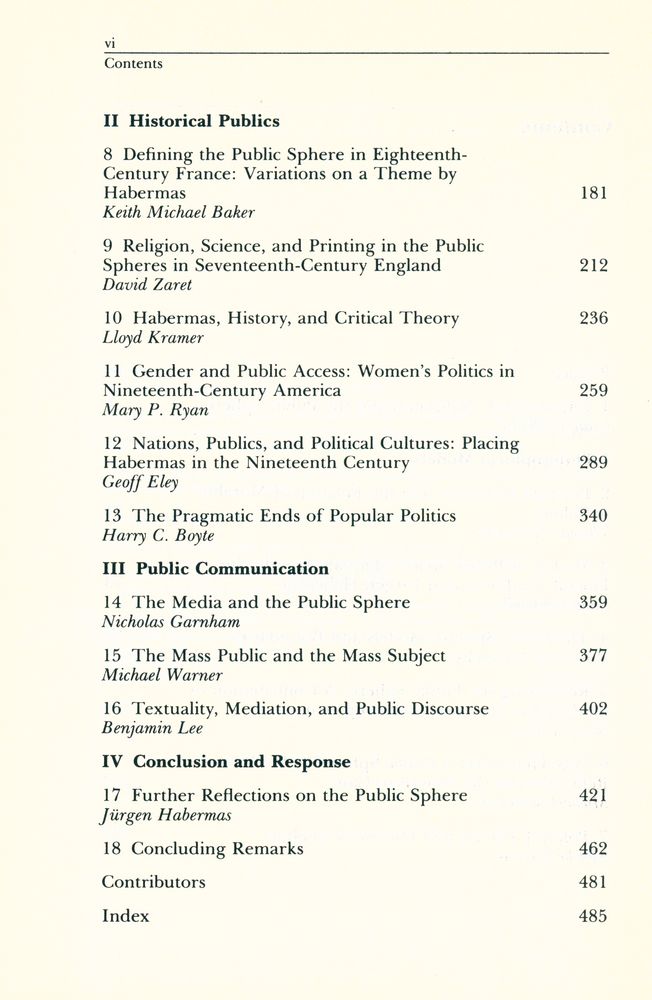 『Habermas and the public sphere』 3