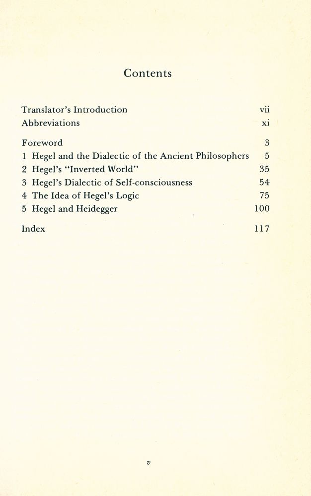 『HEGEL'S DIALECTIC : FIVE HERMENEUTICAL STUDIES』 2