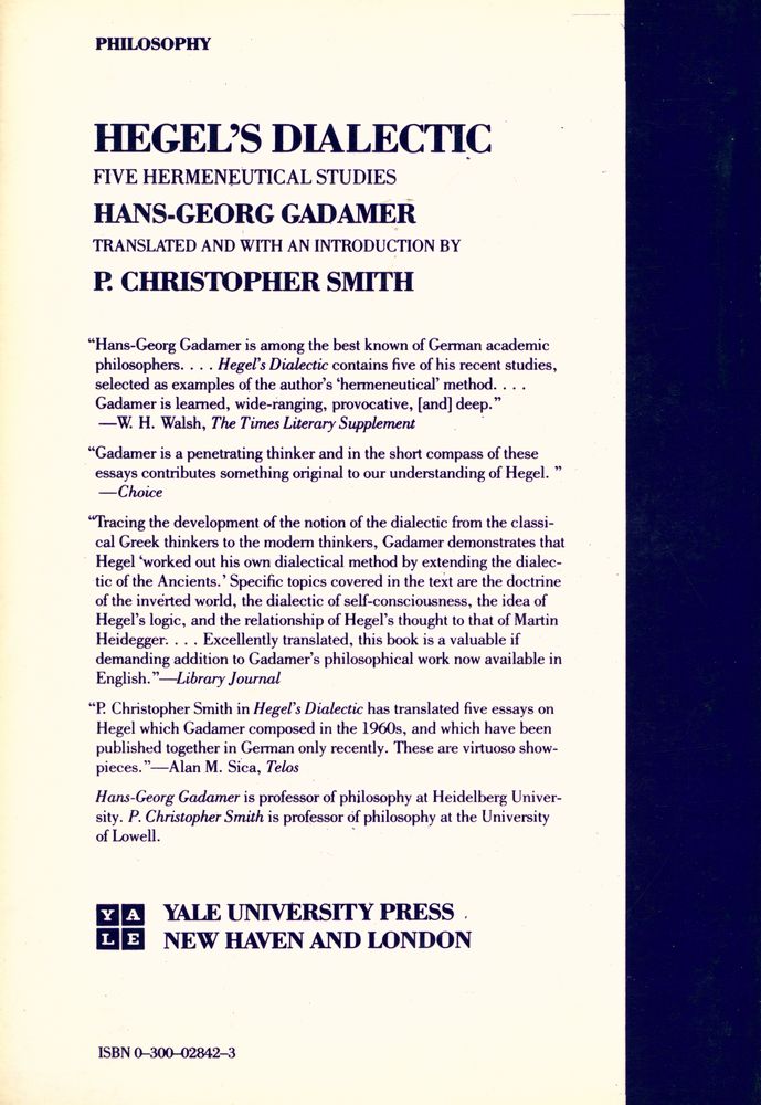 『HEGEL'S DIALECTIC : FIVE HERMENEUTICAL STUDIES』 3