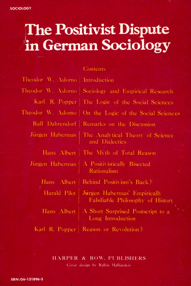 『The Positivist Dispute in German Sociology』 3