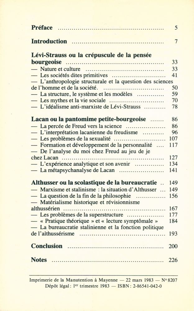 『L'OBSCURANTISME CONTEMPORAIN : LACAN, LEVI - STRAUSS, ALTHUSSER』 2