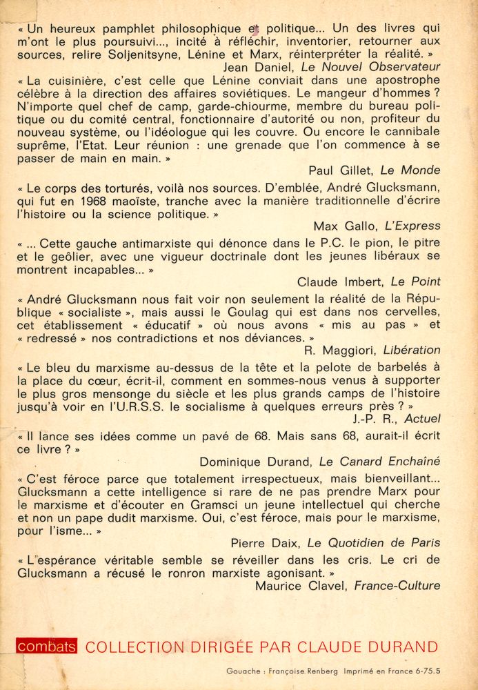 『LA CUISINIÈRE ET LE MANGEUR D'HOMMES : essai sur les rapports entre l'État, le marxisme et les camps de concentration』 4