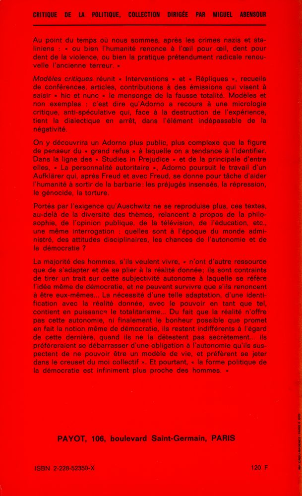 『MODÈLES CRITIQUES : INTERVENTIONS - RÉPLIQUES』 3