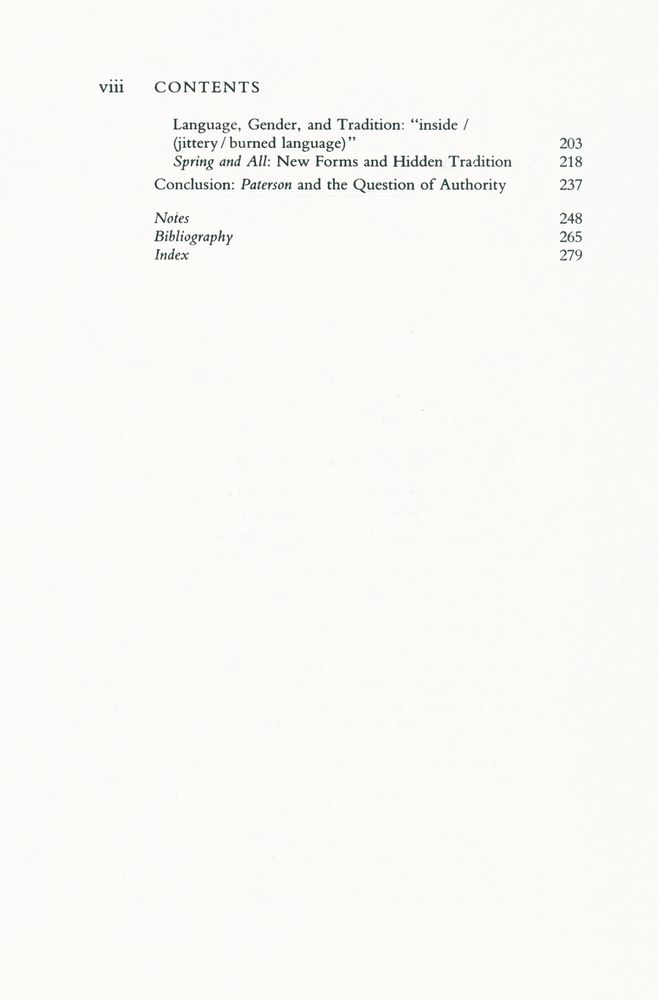 『Poetics of the feminine : authority and literary tradition in William Carlos Williams, Mina Loy, Denise Levertov, and Kathleen Fraser』 3