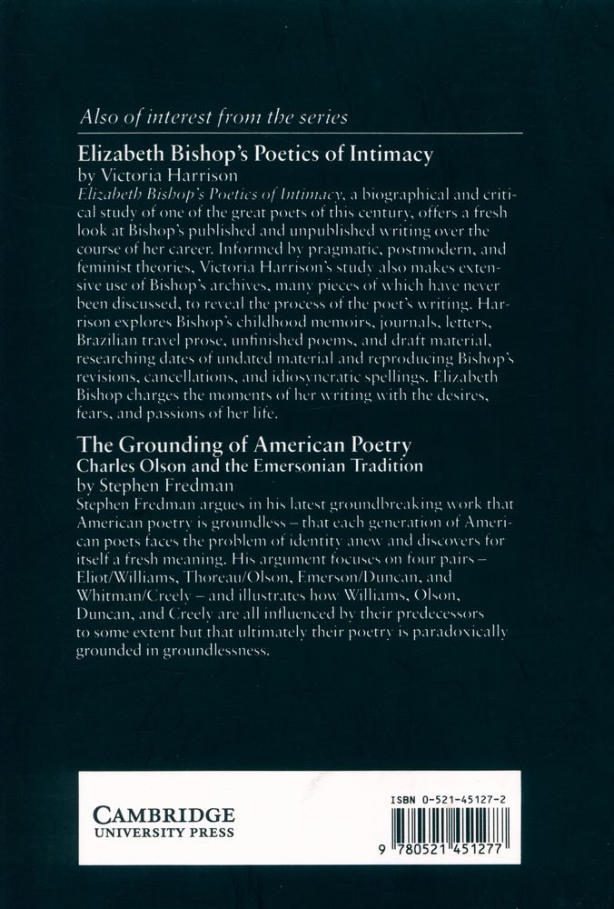 『Poetics of the feminine : authority and literary tradition in William Carlos Williams, Mina Loy, Denise Levertov, and Kathleen Fraser』 4
